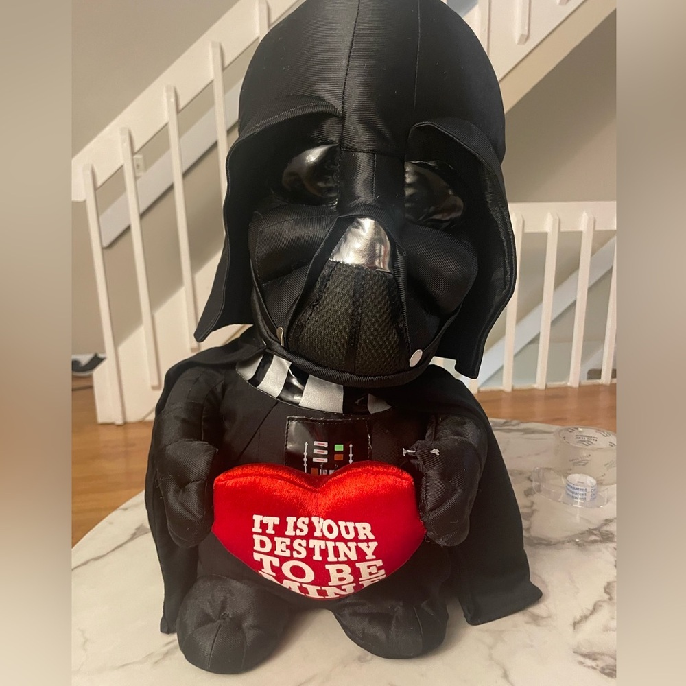 Star Wars Darth Vader 20" X Plush Red Heart Its Your Destin's To Be Mine Gemmy